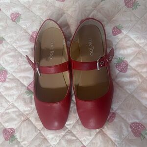 me too Red Mary Jane Dress Shoes with Buckle